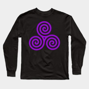 Purple Celtic Triple Spiral Long Sleeve T-Shirt